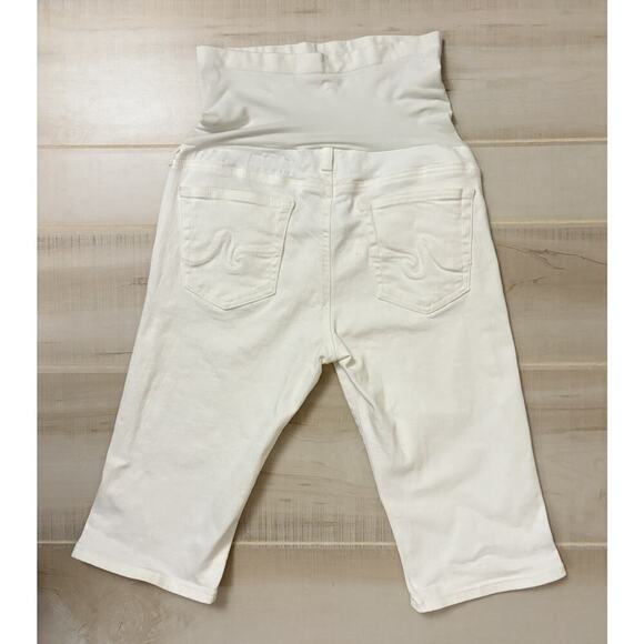 Adriano Goldschmied A Pea in the Pod Maternity White Malibu Crop Pant Sz 30 - Picture 3 of 9